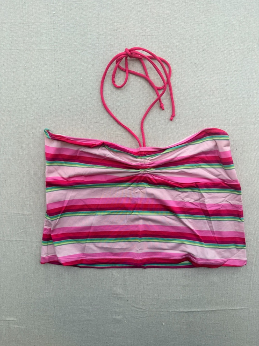 Old Navy Pink Striped Halter Tank Top